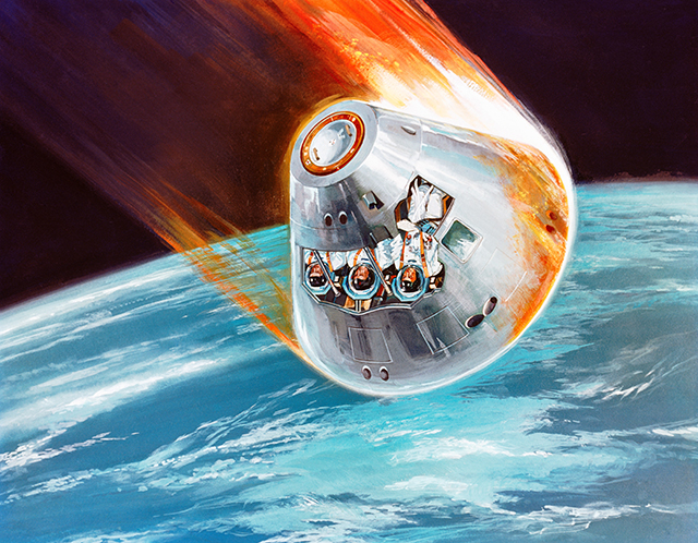 CM re-entering atmosphere